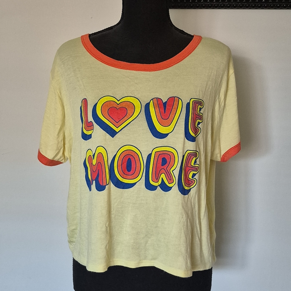 Yellow Love More Hippie Crop Top